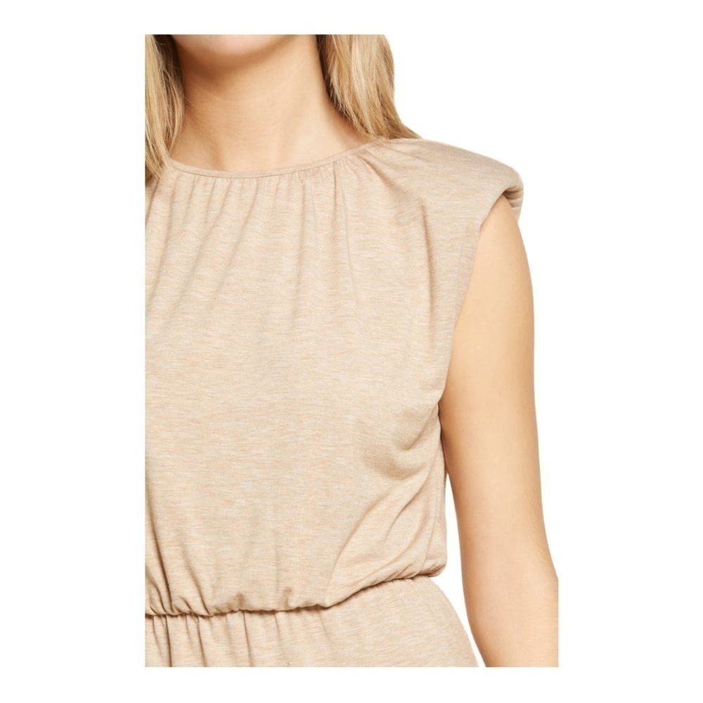WAYF Padded Shoulder Midi Dress - Picture 2 of 15